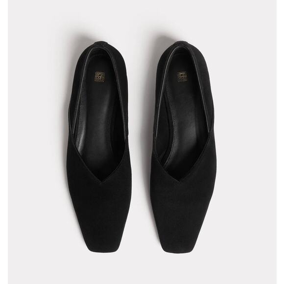 Toteme Shoes - TOTEME Everyday Suede Leather Flats Black Sz 37 / 7 NWOB $630